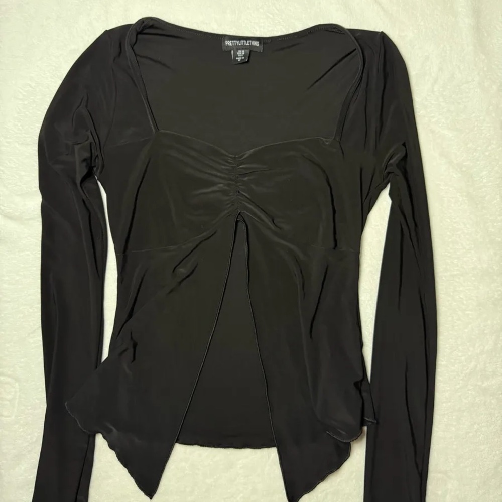 PrettyLittleThing Elegant Black Long Sleeve Top